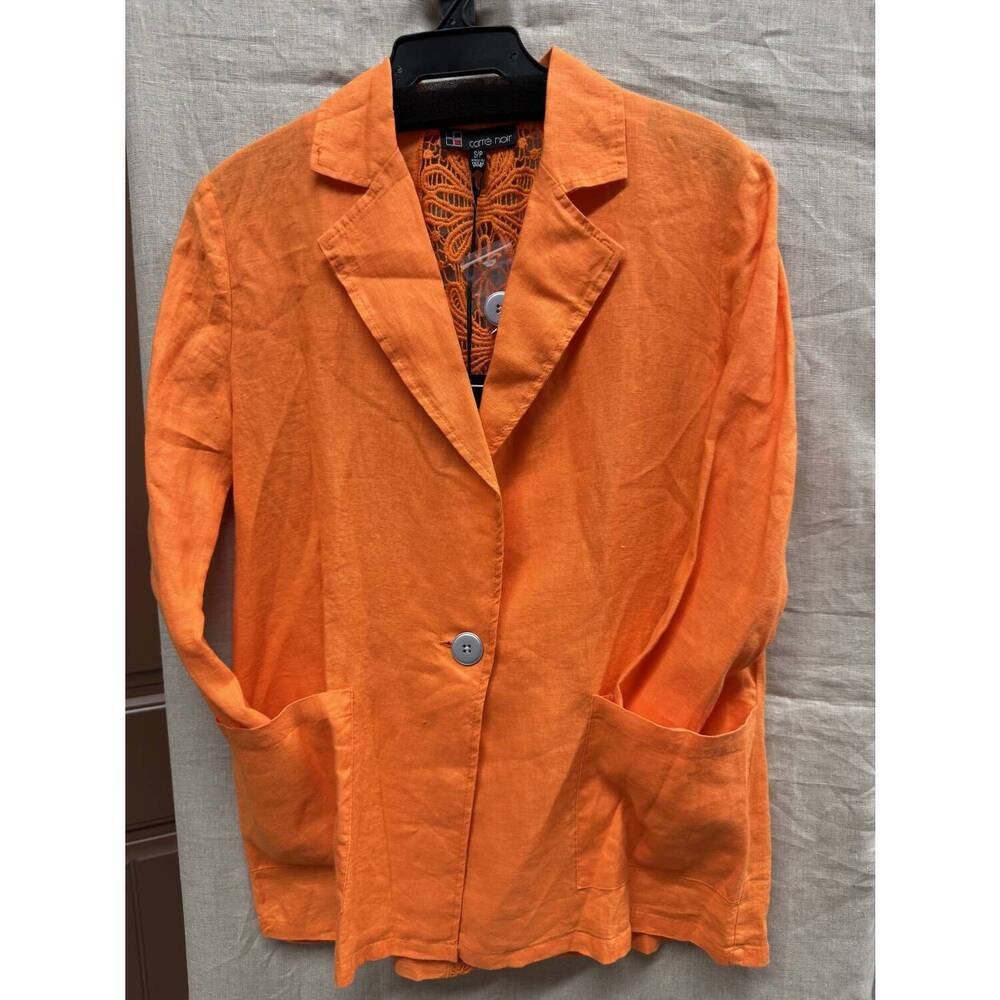 NEW CARRE NOIR women's linen blazer in orange